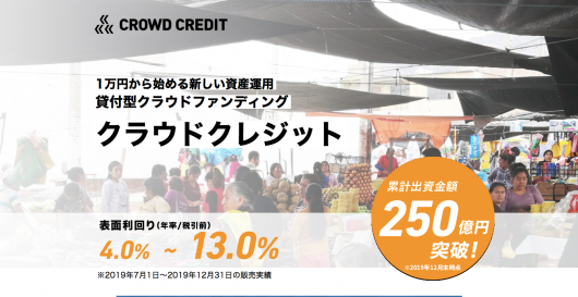 クラウドクレジットで貸付型クラウドファンディング！1万円から始める新しい資産運用